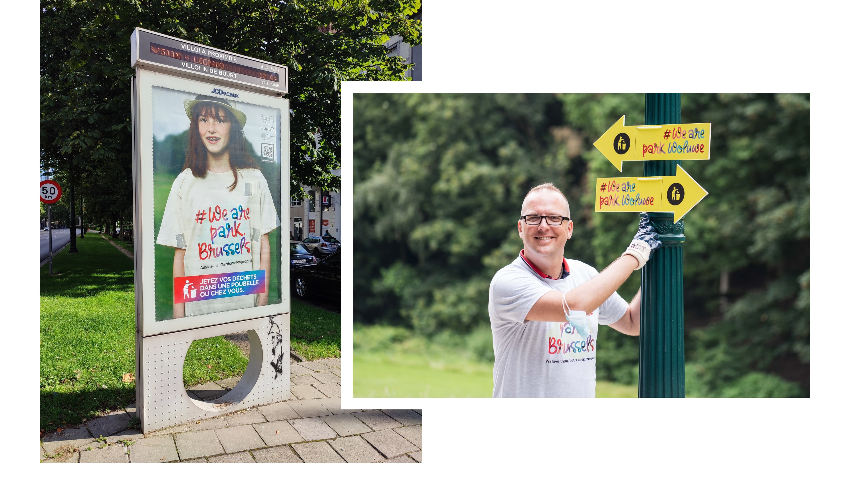 posters in the parks open-air cafés